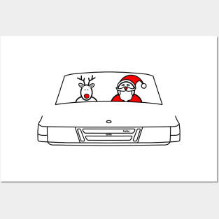 Saab 900 Turbo classic car Christmas special edition Posters and Art